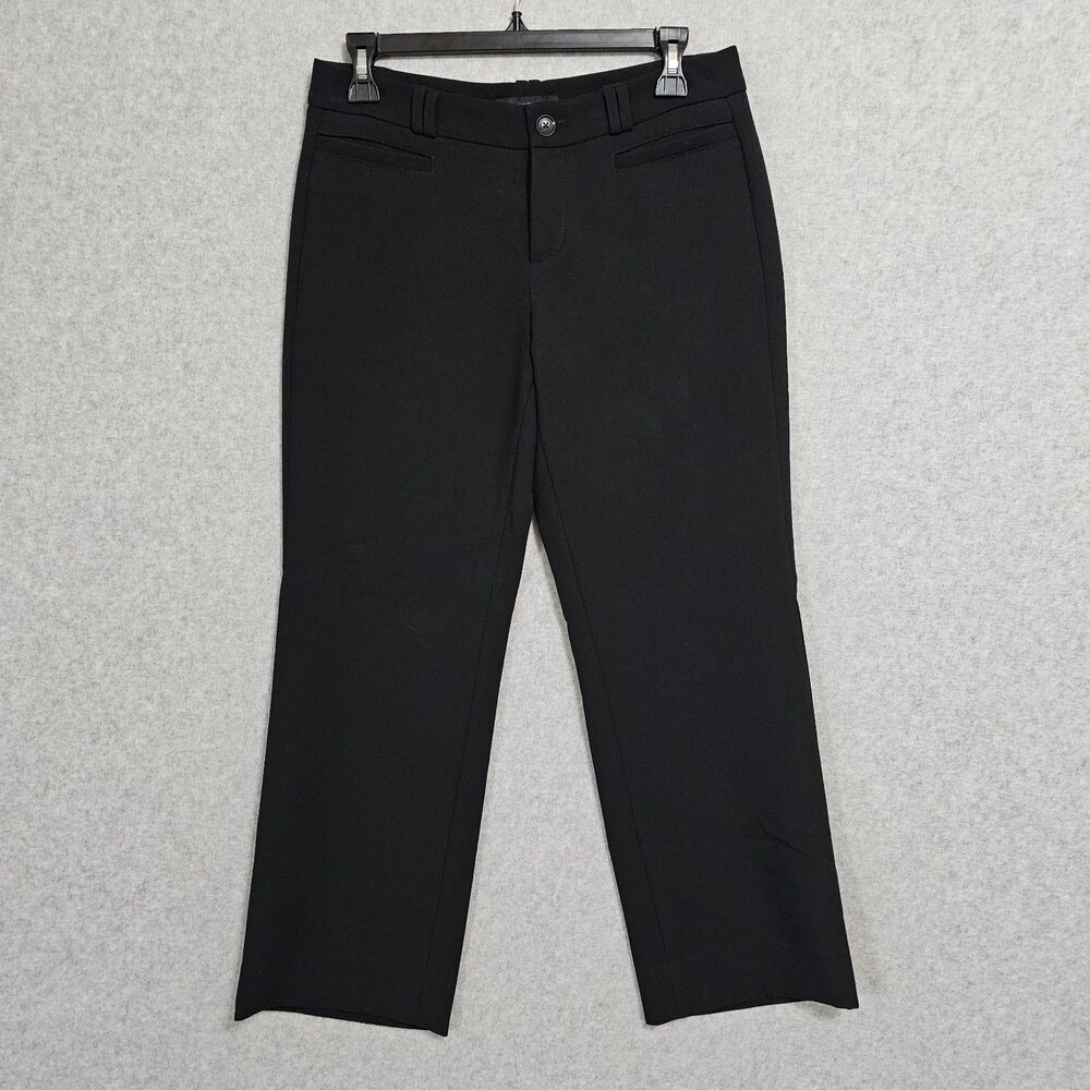 Banana Republic Logan Crop Pants Size 2 Black Straight Stretchy Fit Womens